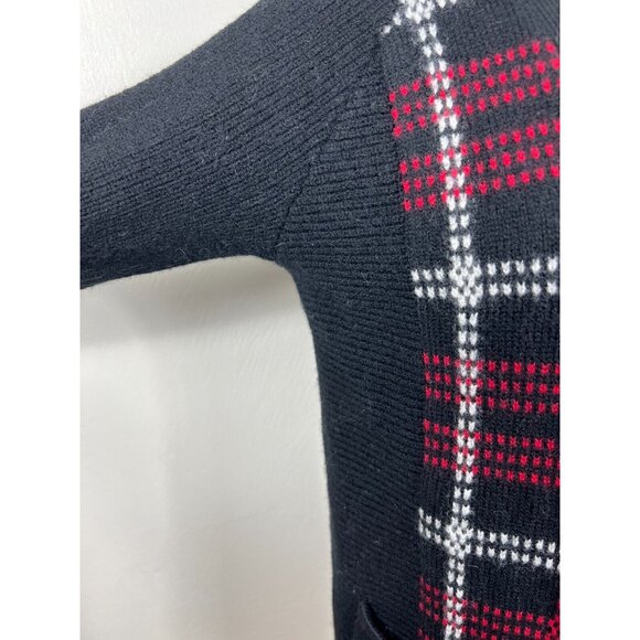 Pendleton Womens Black Red 100% Wool Plaid Cardigan Sweater - Picture 2 of 13